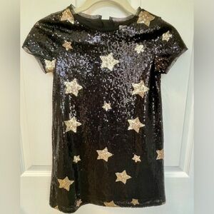 GAP Black and Gold Star Sequin Holiday Party Dress